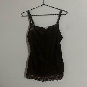Brown lace tank top